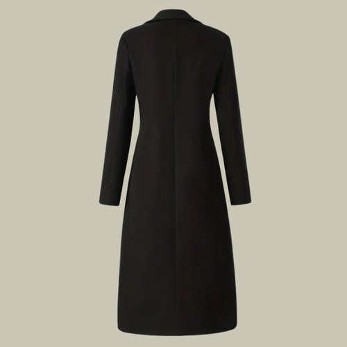 Drune | Damenmantel Jacke – Wollmischung – Doppelreiher – Taillierte Passform – Knielang
