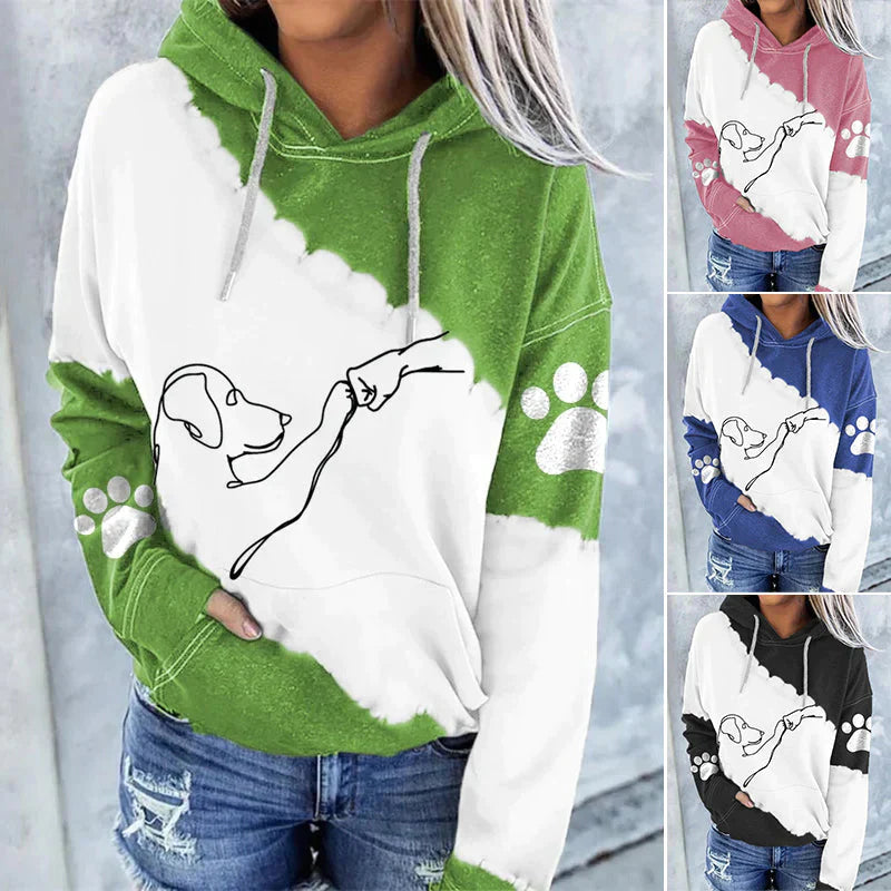 Drune | Trendiger lockerer Hoodie mit Hundeaufdruck