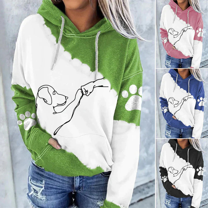 Drune | Trendiger lockerer Hoodie mit Hundeaufdruck