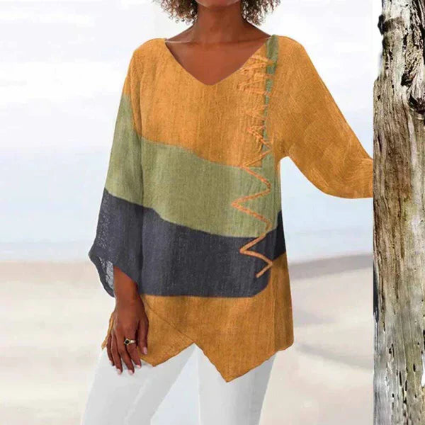 Drune | Drei-Farben Stilvolles Shirt