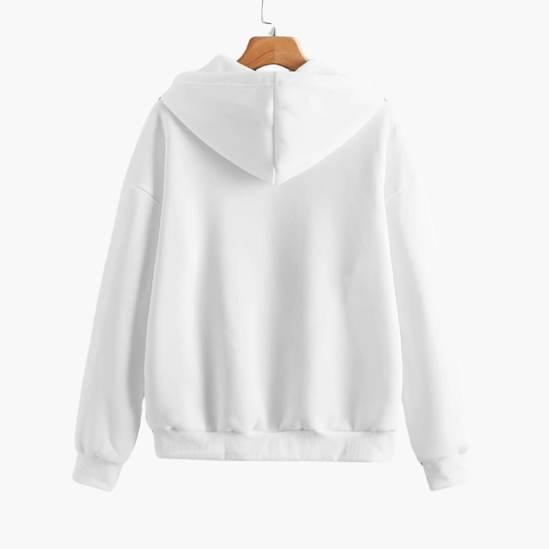 Drune | Einfarbiger Kapuzenpullover mit Reißverschluss für Damen