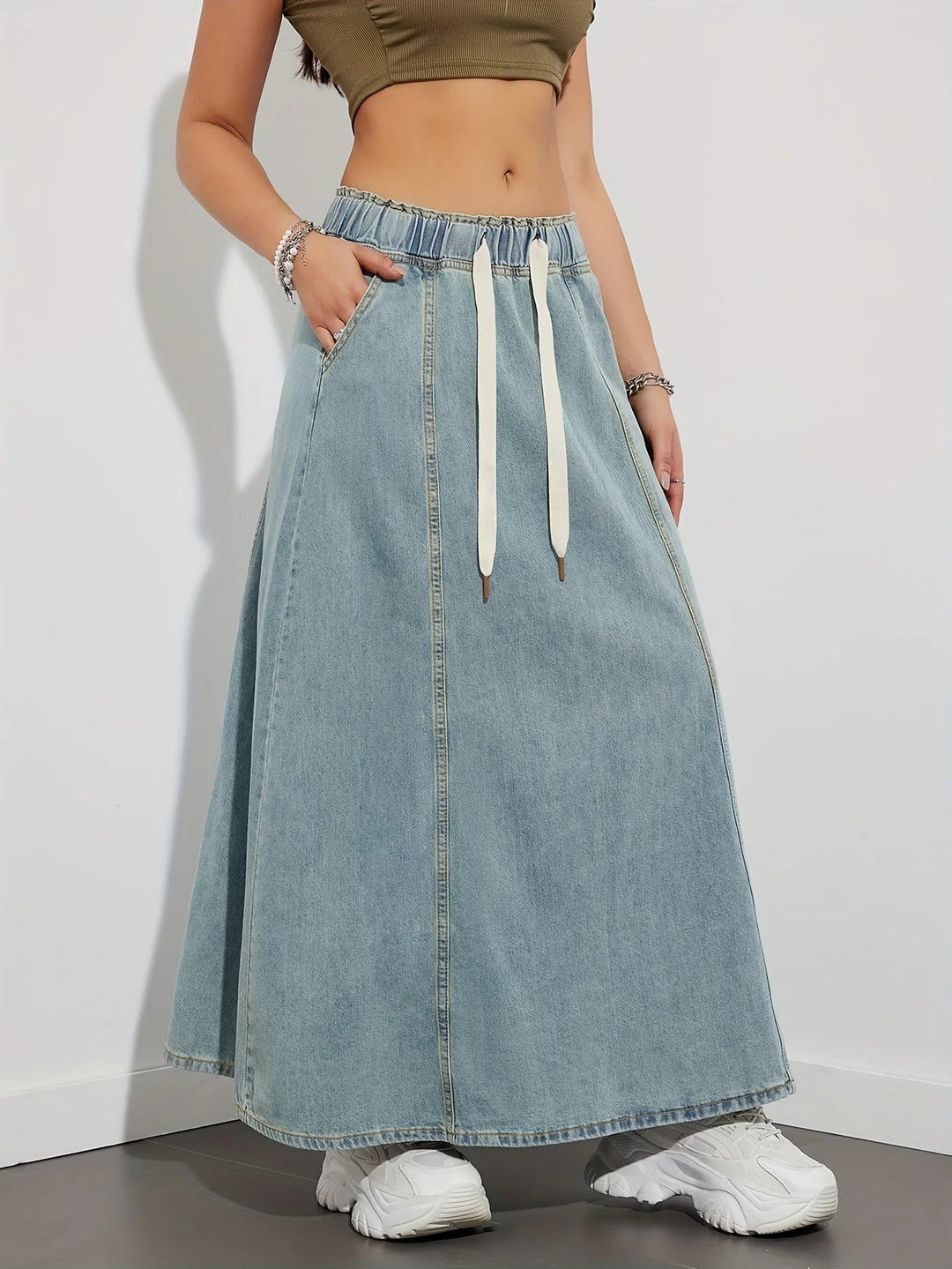 Drune | A-Linie Denim-Rock