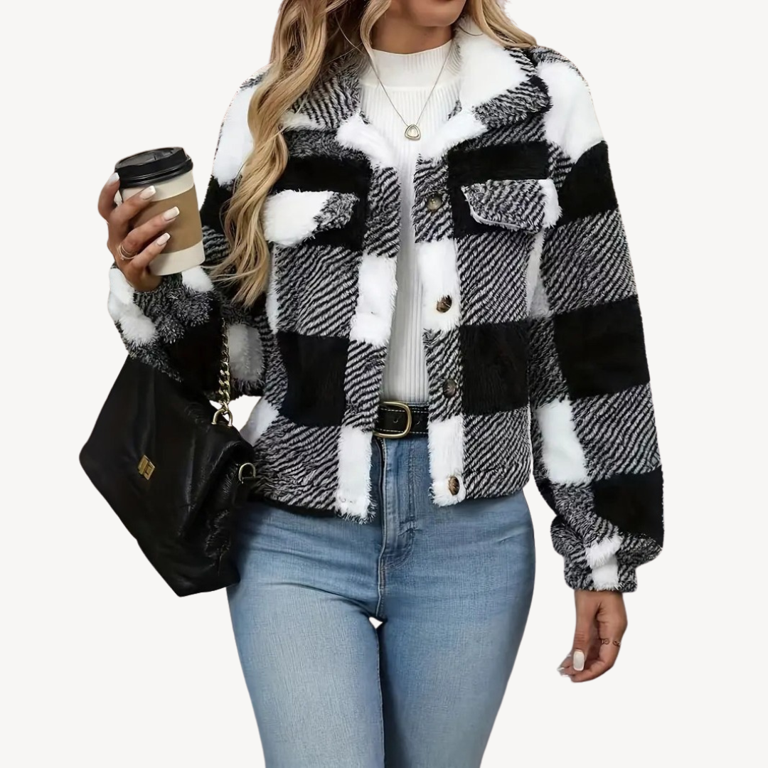 Drune | Damen Karierte Sherpa Jacke