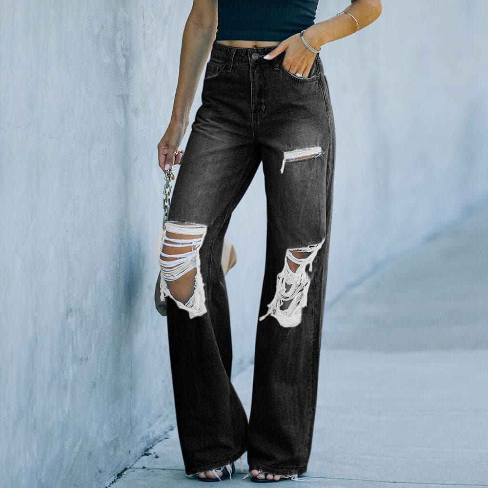 Drune | Weite Beine Hohe Taille Eingetragener Trendy Fit