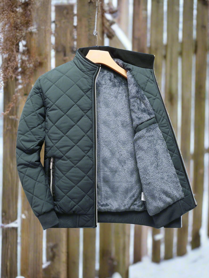 Drune | Bomberjacke Gestepptes Design Weiche Fütterung Reißverschluss Ribbed Saum