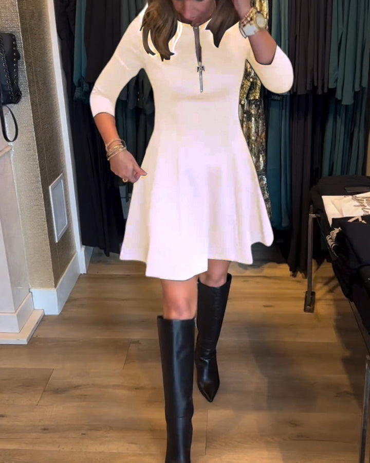 Drune | Kleid mit Einfarbigem Reißverschluss