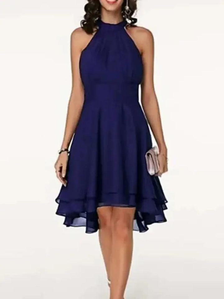 Drune | Elegante Ärmelloses Chiffon Kleid