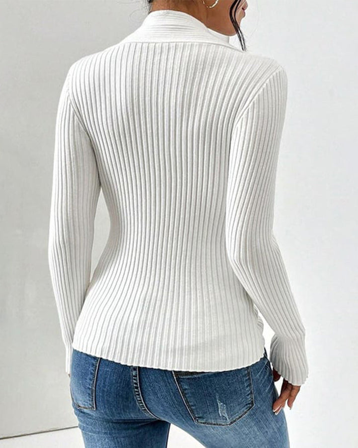 Drune | Twist-Front Ripp-Strickpullover
