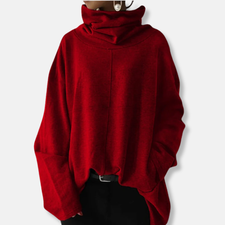 Drune | Sweatshirt Pullover - Baumwollmischung - Übergroße Passform - Drapierter Cowl Neck