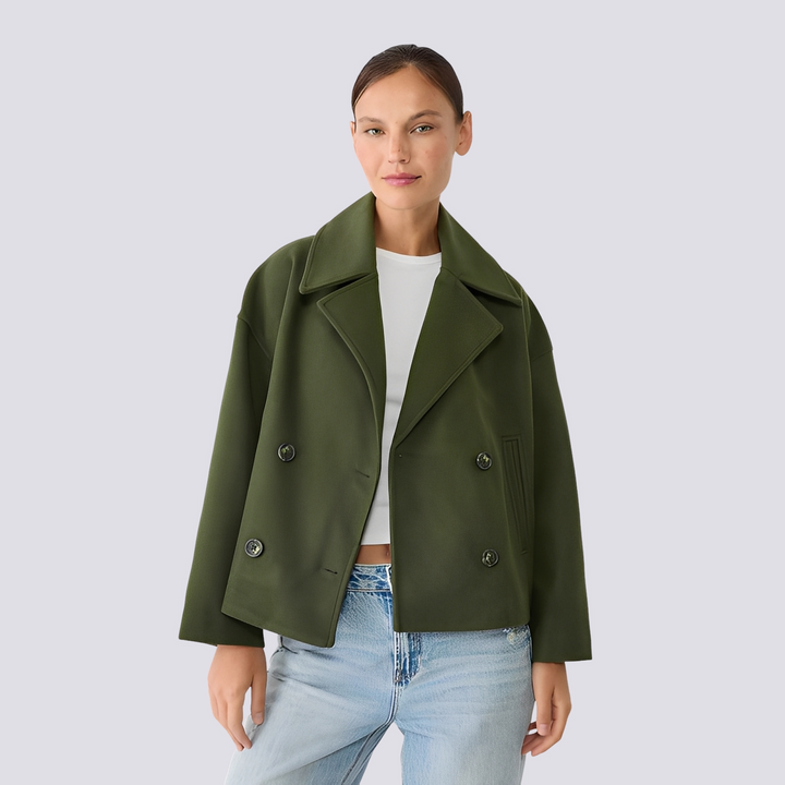 Drune | Schicke kurze Wolljacke mit Reverskragen für Damen