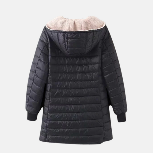 Drune | Steppjacke - Mittellang - Lockere Passform - Fleece-Futter - Kapuze