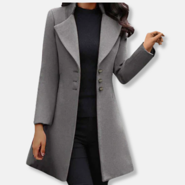 Drune | Mantel - Wolle - Slim Fit - Mittellang - Doppelreihiger Verschluss - Eingekerbter Revers