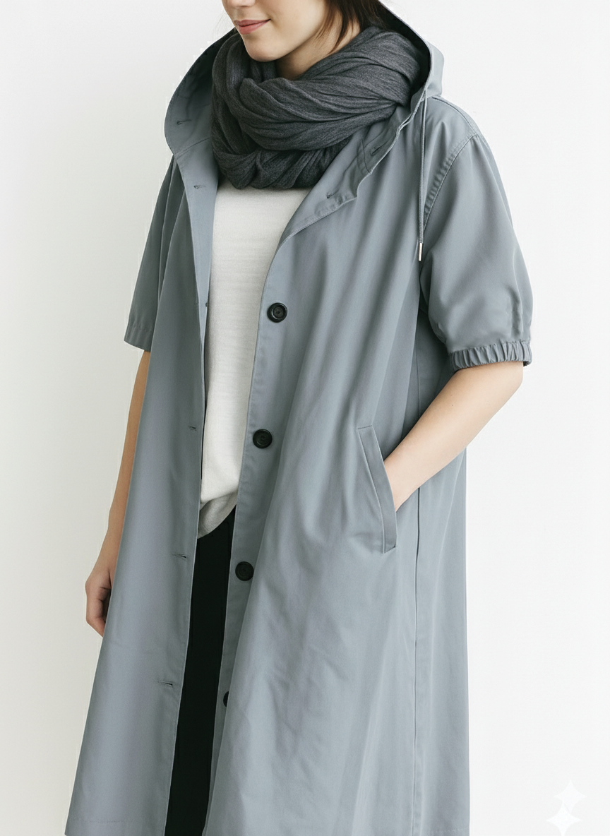 Drune | Kapuzen-Trenchcoat
