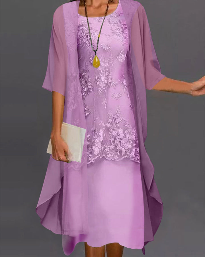 Drune | Zweiteiliges Chiffon Kleid