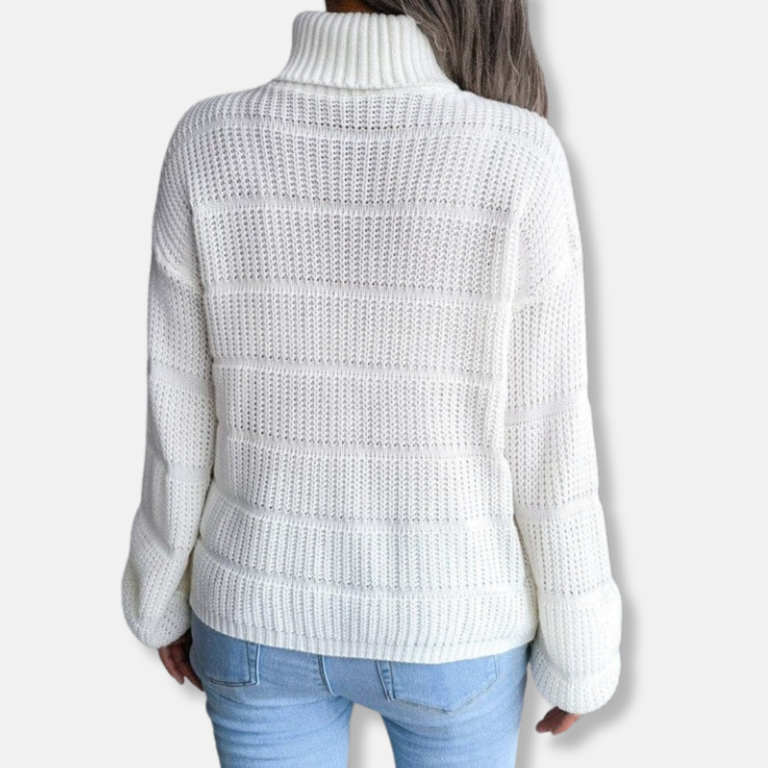 Drune | Rollkragenpullover - Weiches Strickmaterial - Gerippte Optik - Lockere Passform - Langärmlig