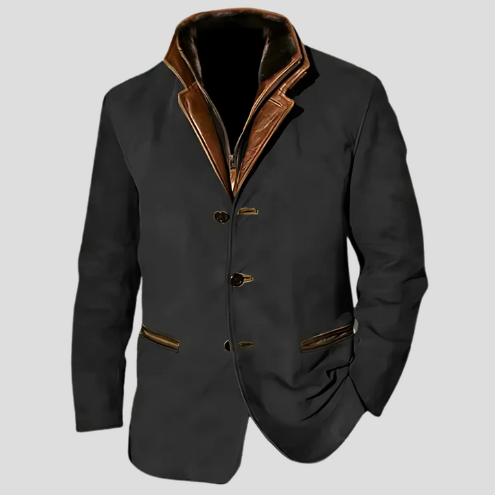 Drune | Retro Kontrastkragenjacke für Herren