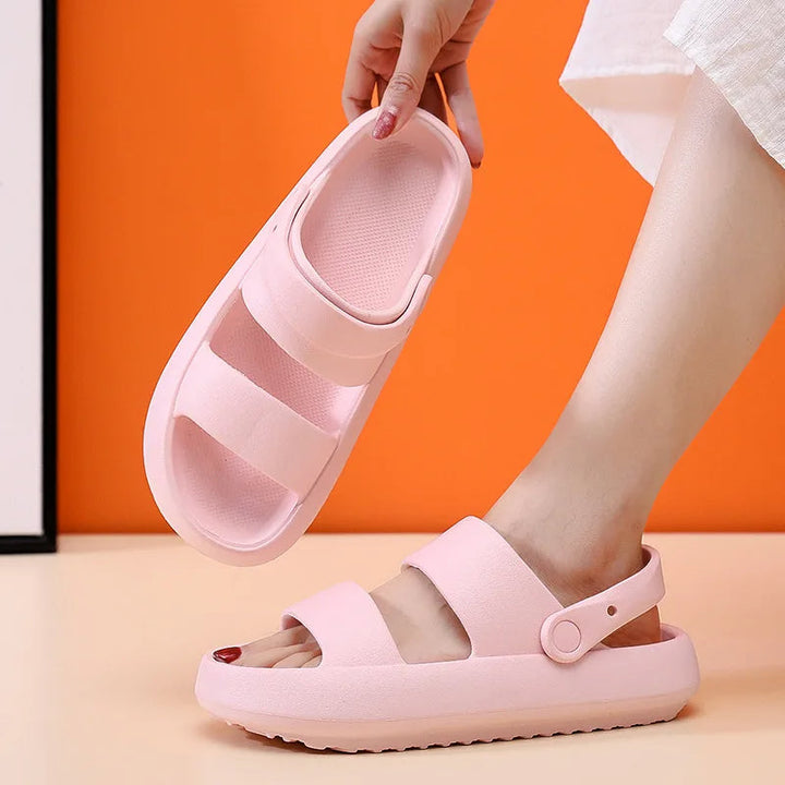Drune - Orthopädische Sandalen | Comfort Plus Pantoletten mit Doppelriemen | Gepolsterte, lässige Slip-On-Sandalen