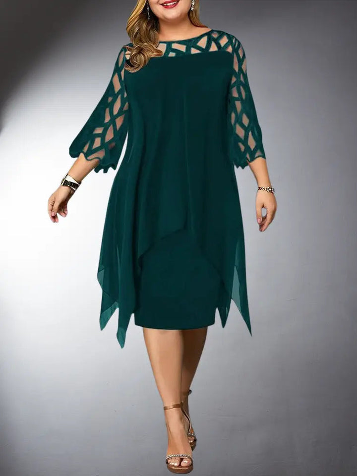 Drune | Elegantes Plus Size Spitzen-Midi-Kleid