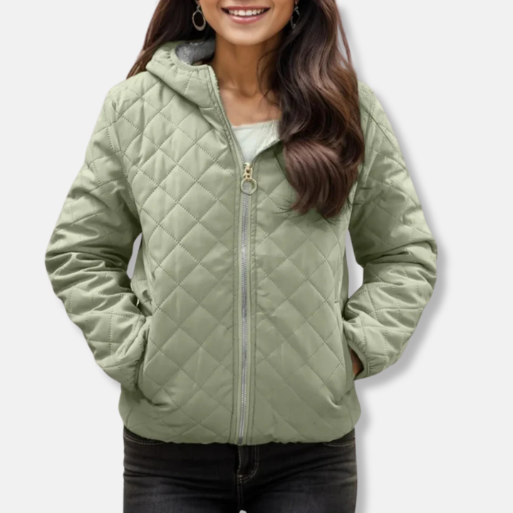 Drune | Gepolsterte Jacke - Lockere Passform - Diamantsteppung - Kapuze - Elastischer Saum