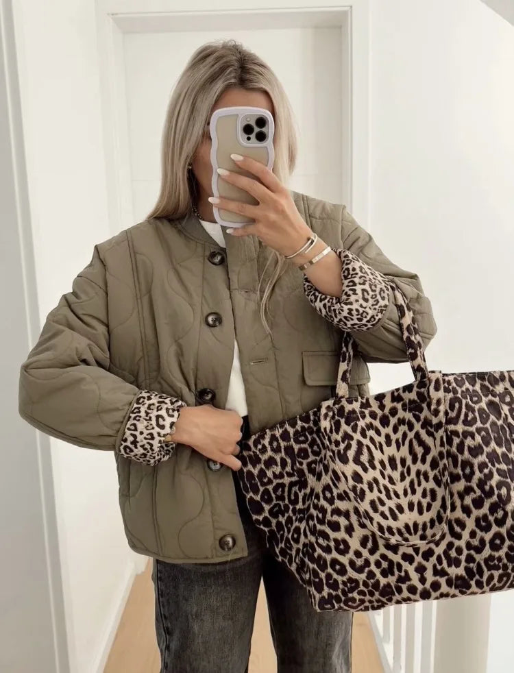 Drune | Jacke mit Leopardenfutter für Damen