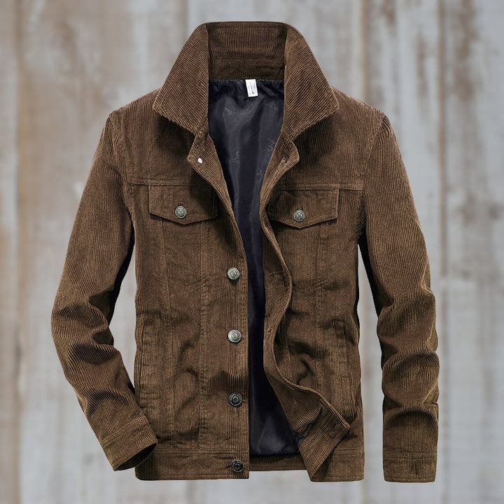 Drune | Cordjacke mit Knopfverschluss Baumwollmischung Zeitloses Design