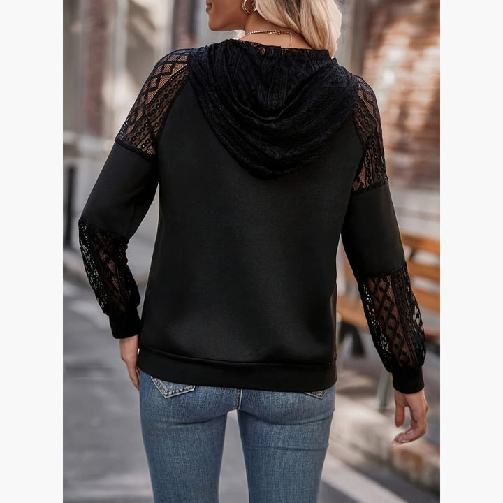 Drune | Stylischer Kapuzenpullover mit Spitze für Damen
