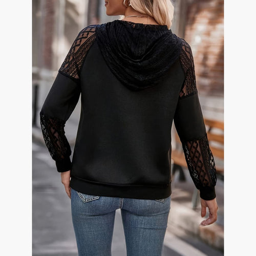 Drune | Stylischer Kapuzenpullover mit Spitze für Damen