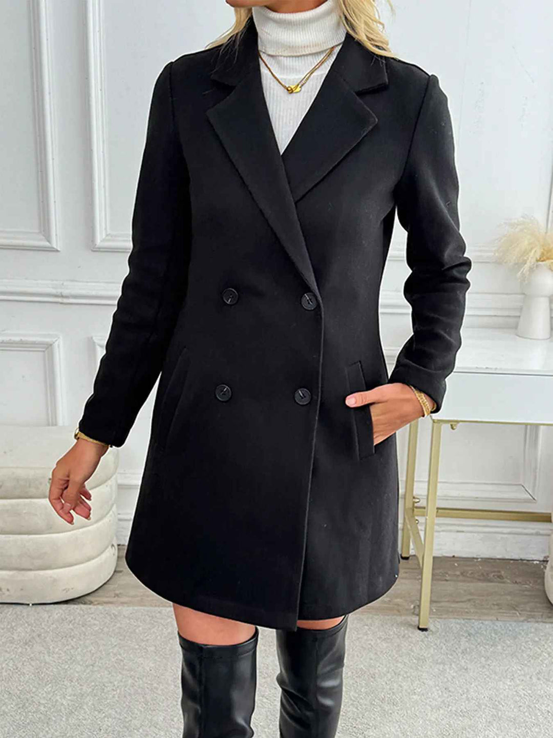 Drune | Eleganter Blazer Mantel mit Doppelknöpfen