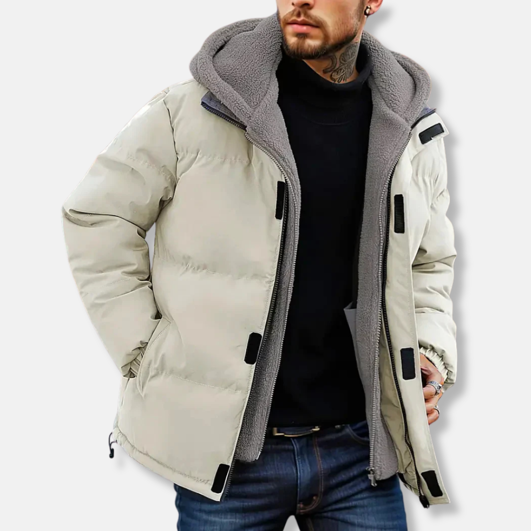 Drune | Pufferjacke - Steppdesign - Fleece-Futterkapuze - Wasserabweisend - Regulär Fit