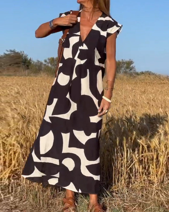 Drune | Damen Bedrucktes Langes Kleid