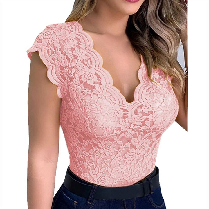 Drune | Sexy Damen Top Elegantes Spitzen Top Raffinierte Details