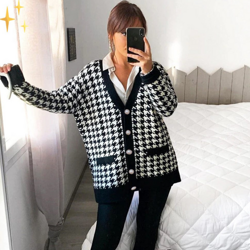 Drune | Lange Strickjacke für Frauen Schwarz