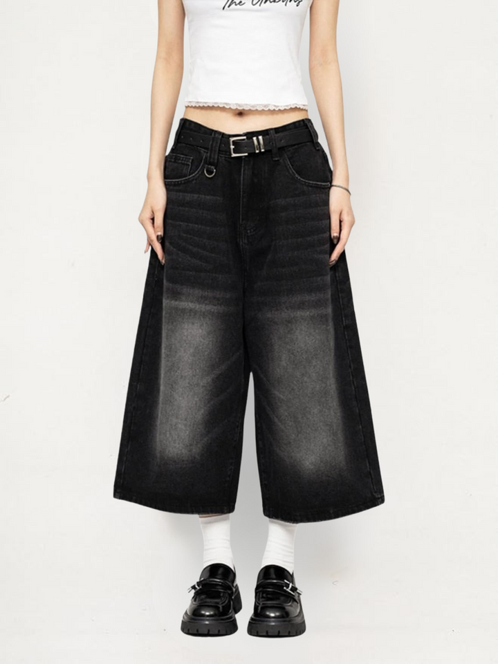 Drune | Weite Denim Culotte