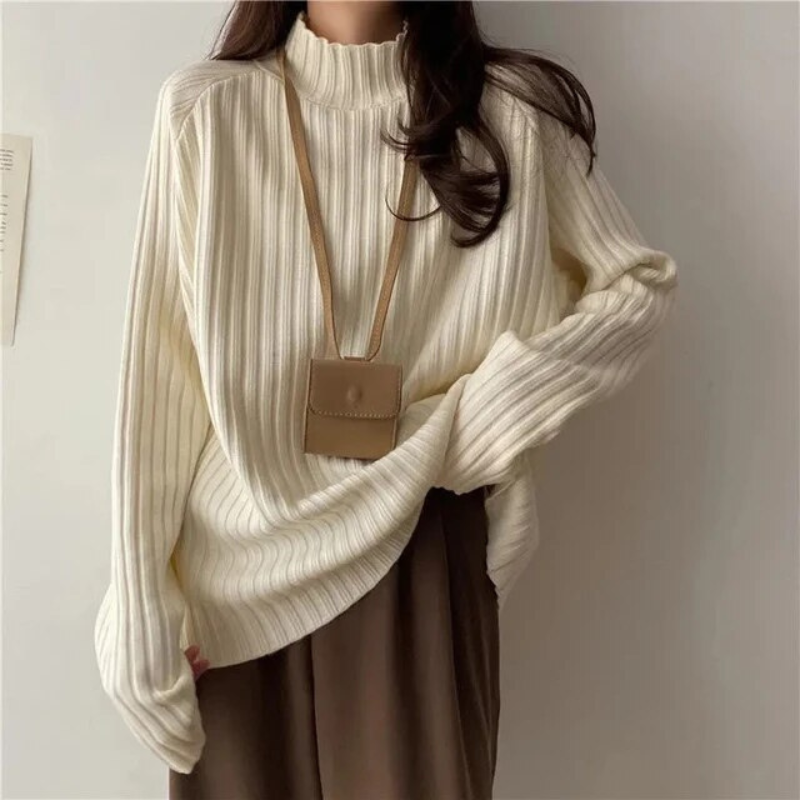 Drune | Pullover mit hohem Kragen für Frauen Lang