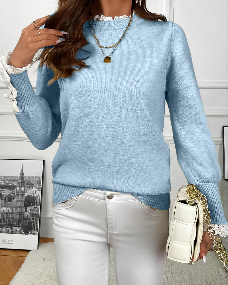 Drune | Pullover mit Spitzenbesatz