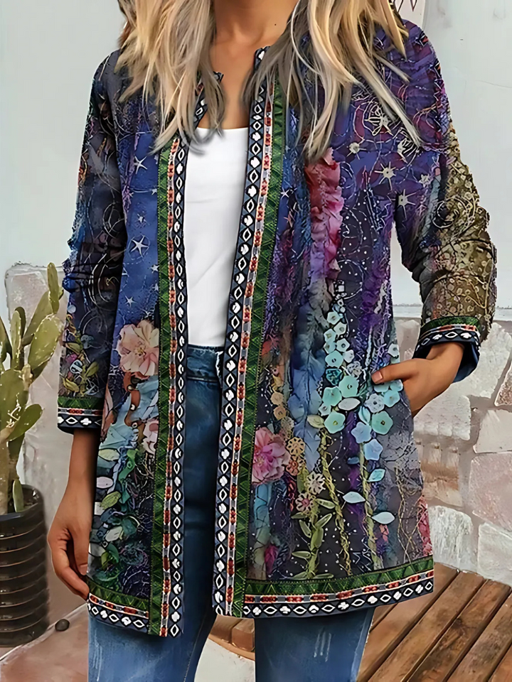 Drune | Damen Ethnischer Blumenmantel Jacke