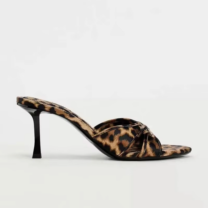 Drune | High-Heeled Slippers mit Leopardenmuster