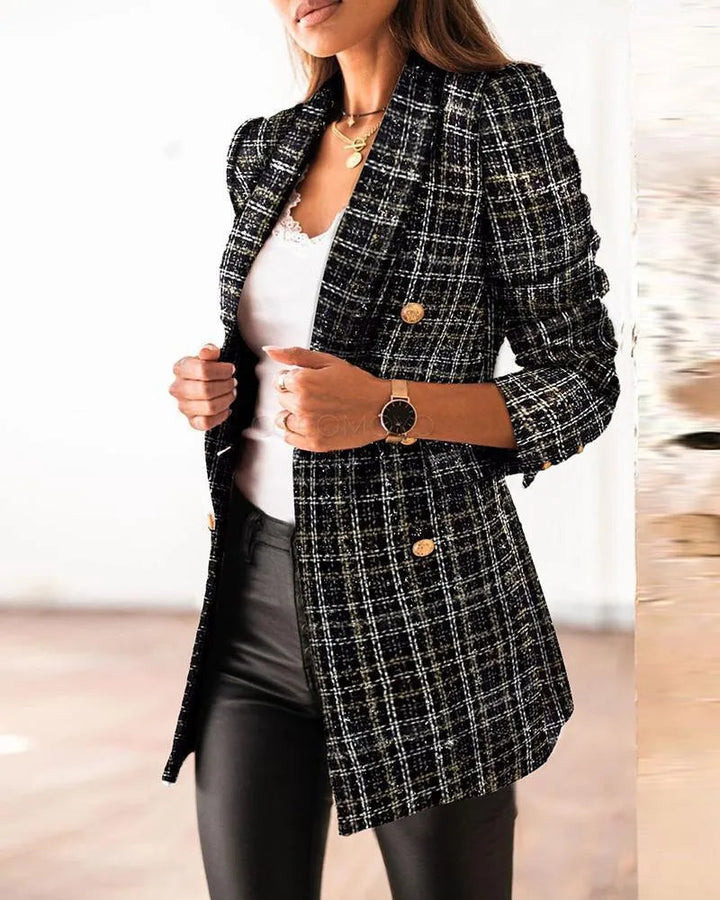 Drune | Blazer - Elegante Kollektion - Detaillierte Textur, Goldene Knöpfe - Perfekt für die Arbeit oder einen eleganten Anlass