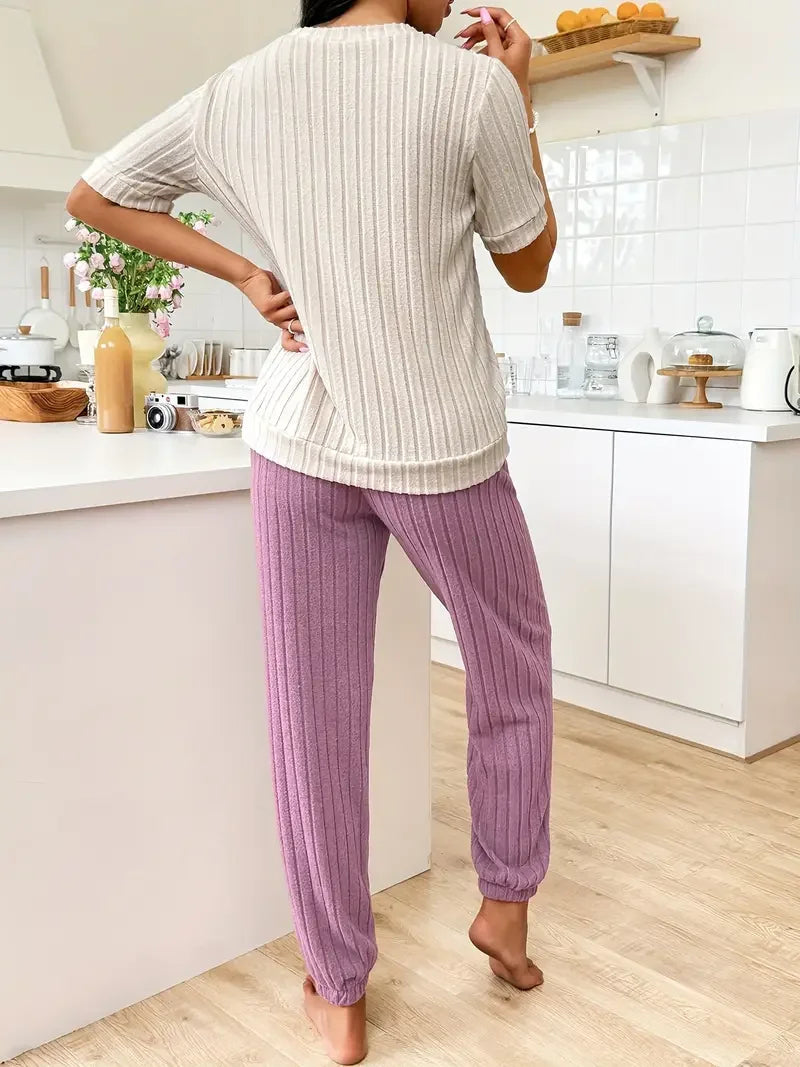 Drune | Gerippte Loungewear-Set