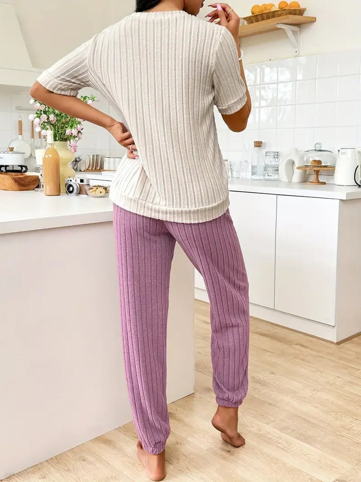 Drune | Gerippte Loungewear-Set