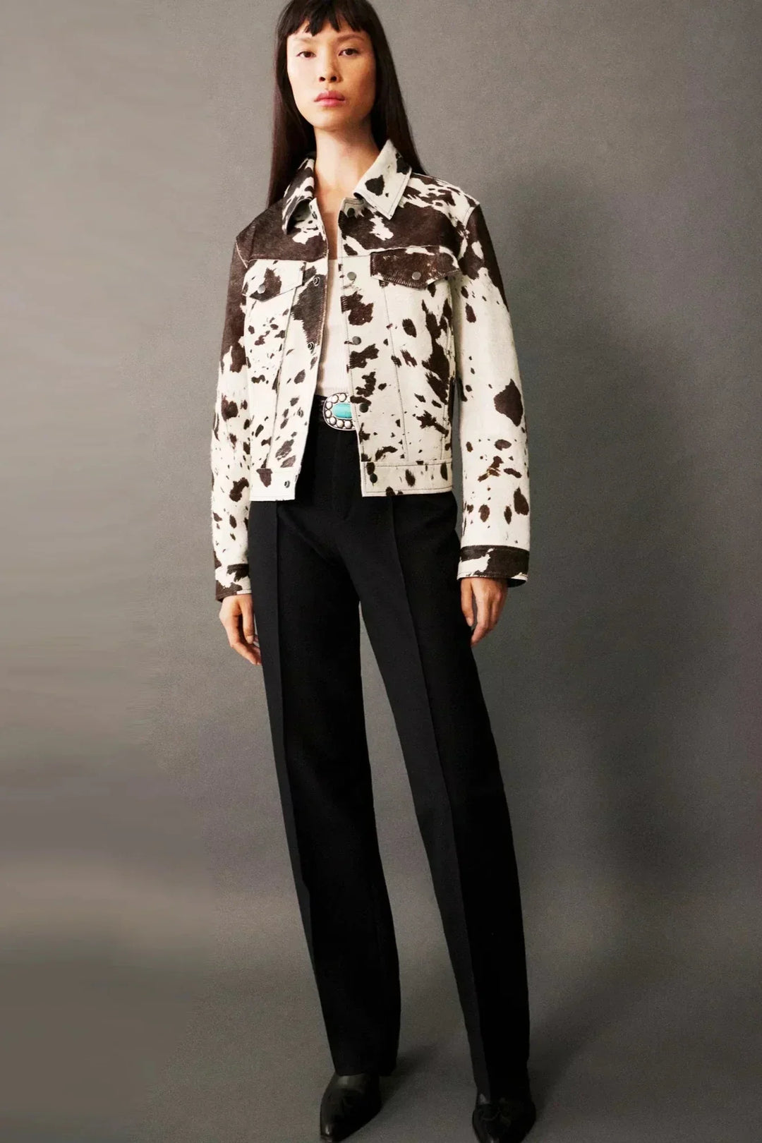 Drune | Print Faux-Fur Hemdenjacke