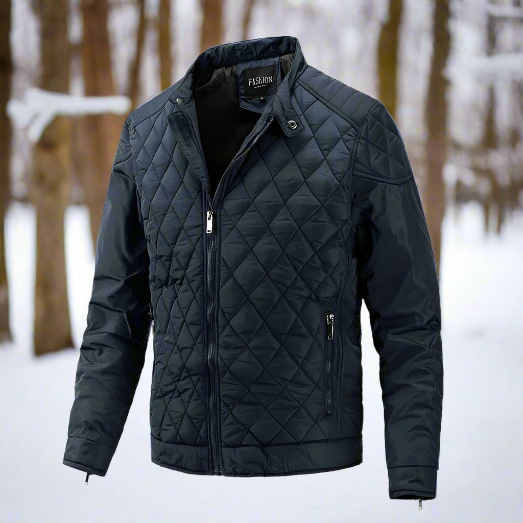 Drune | Gep Padded Jacke Diamant Gesteppt Stehkragen Reißverschluss Slim Fit