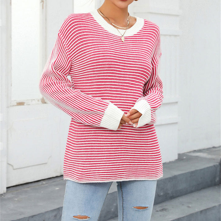 Drune | Gestreifter Strickpullover für Einen Modernen Look