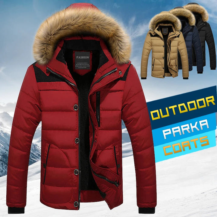 Drune | Herren Daunenjacke mit Pelzkragen