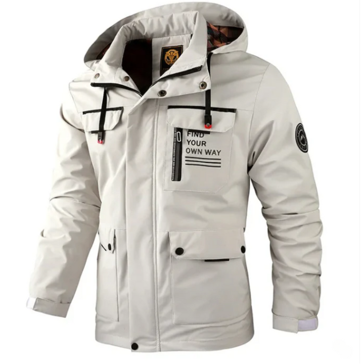 Drune | Herren Winterjacke mit verstellbarer Kapuze und Taschen-Detail-Design