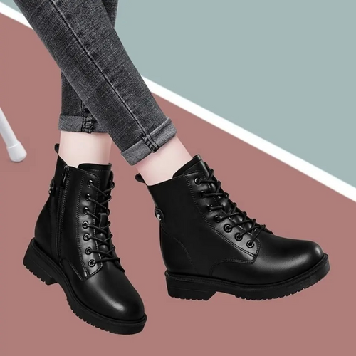 Drune | Damen Stiefel mit Schnürung und Seitenreißverschluss Nachhaltig und Rutschfest