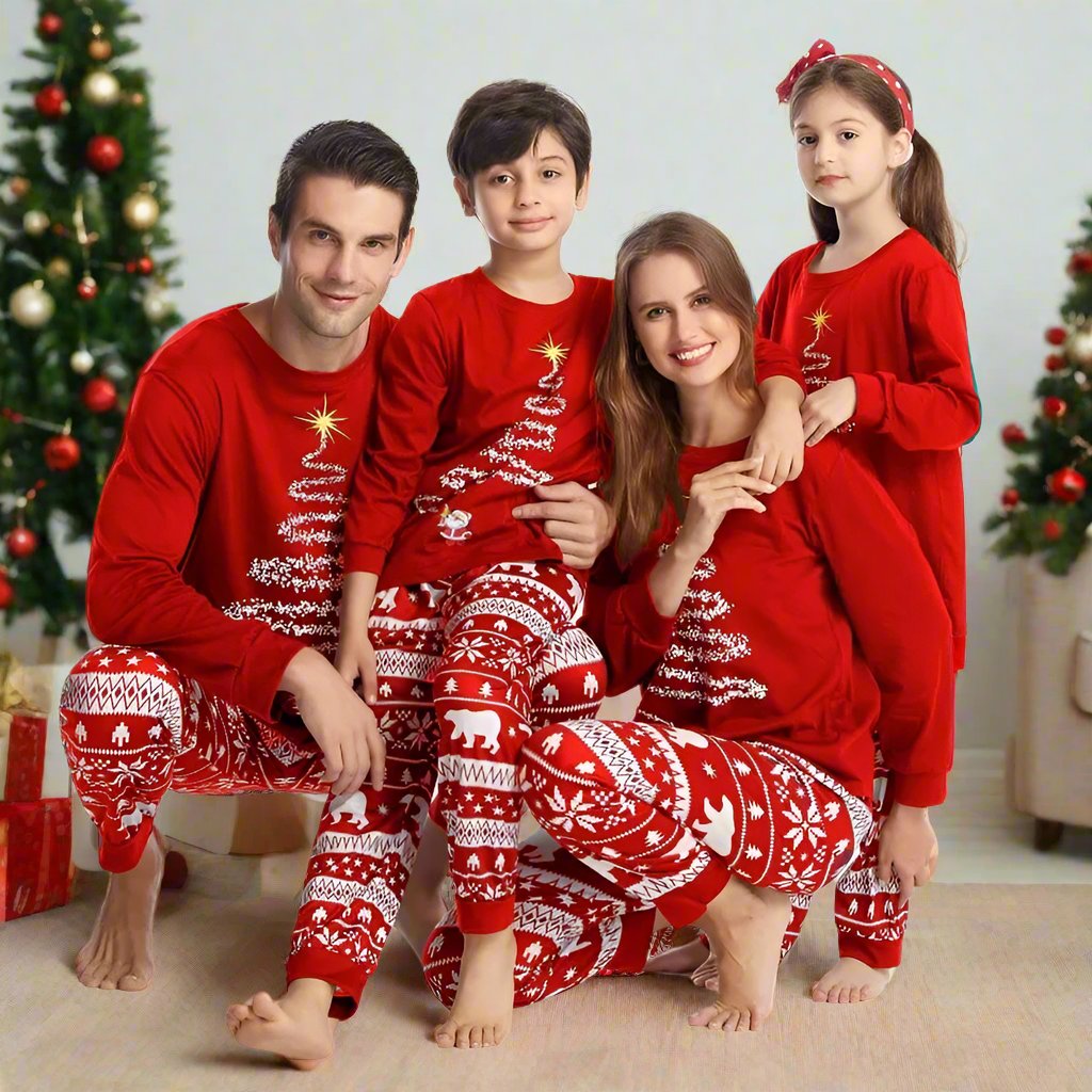 Drune | Stilvolle Winter Familien Weihnachts-Pyjama Set für Unisex