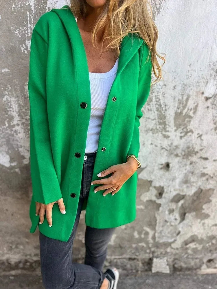 Drune | Lässiger einreihiger Cardigan mit Kapuze
