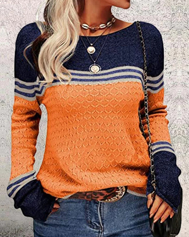 Drune | Eleganter orange Pullover moderner Stil für den Winter