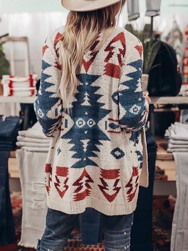 Drune | Boheme Cardigan mit Ethnischem Muster Weich und Warm Einzigartiges Design